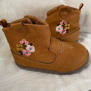 Carter’s Baby Western Style Embroidered Floral Walking Boots